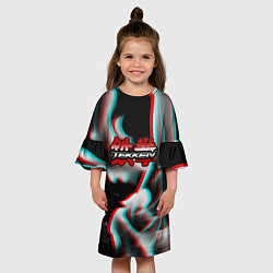 Платье клеш для девочки Tekken fire glitch, цвет: 3D-принт — фото 2