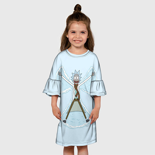 Детское платье Рик и Морти снег - бабочка / 3D-принт – фото 3