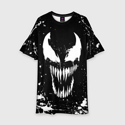 Платье клеш для девочки Venom logo, цвет: 3D-принт