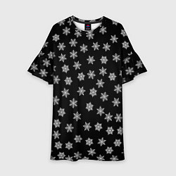 Платье клеш для девочки Снежная ночь, цвет: 3D-принт