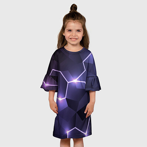 Детское платье Молниеносная геометрия с подсветкой / 3D-принт – фото 3