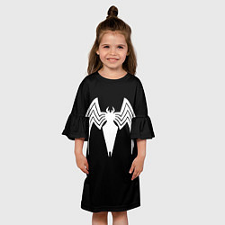 Платье клеш для девочки Venom - spider logo, цвет: 3D-принт — фото 2