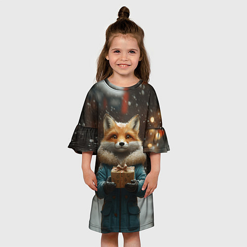 Детское платье Лиса с подарком / 3D-принт – фото 3