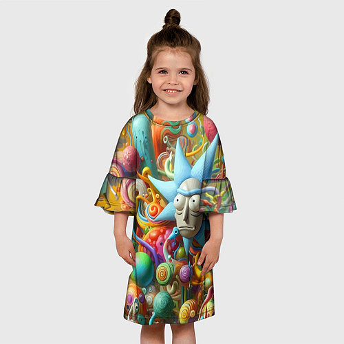 Детское платье Рик Санчес - абстракция / 3D-принт – фото 3