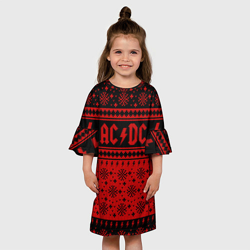 Детское платье ACDC christmas sweater / 3D-принт – фото 3