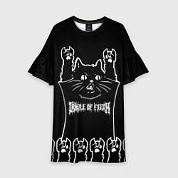 Платье клеш для девочки Cradle of Filth: cat rock, цвет: 3D-принт