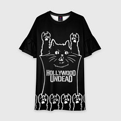 Платье клеш для девочки Hollywood Undead: cat rock, цвет: 3D-принт