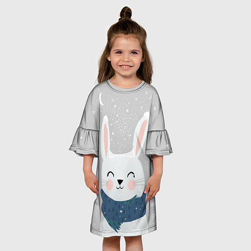Детское платье Милый снежный кролик / 3D-принт – фото 3