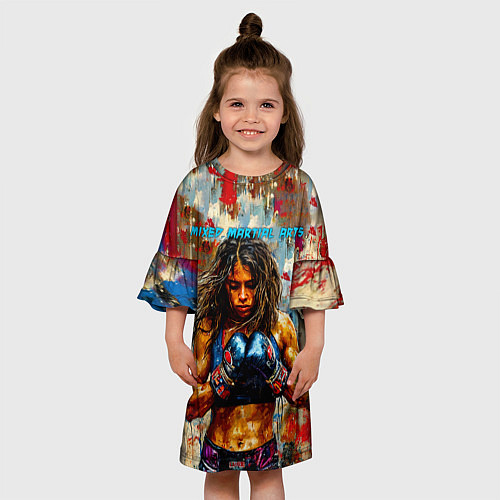 Детское платье Девочка миксфайтер / 3D-принт – фото 3