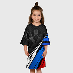 Платье клеш для девочки Россия - абстракция, цвет: 3D-принт — фото 2