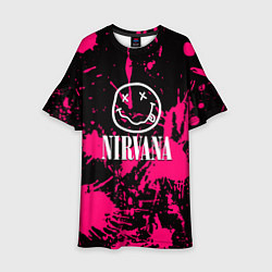 Платье клеш для девочки Nirvana pink color, цвет: 3D-принт