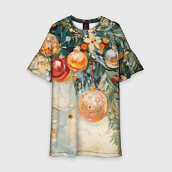 Детское платье Большие и маленькие новогодние шары