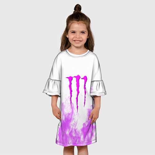 Детское платье Monster energy neon flame / 3D-принт – фото 3