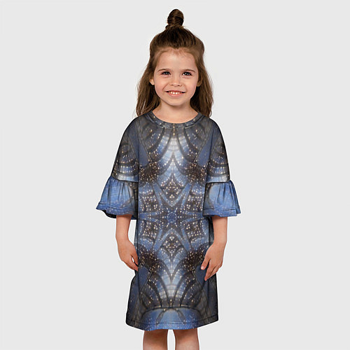 Детское платье Снежинка в космосе / 3D-принт – фото 3