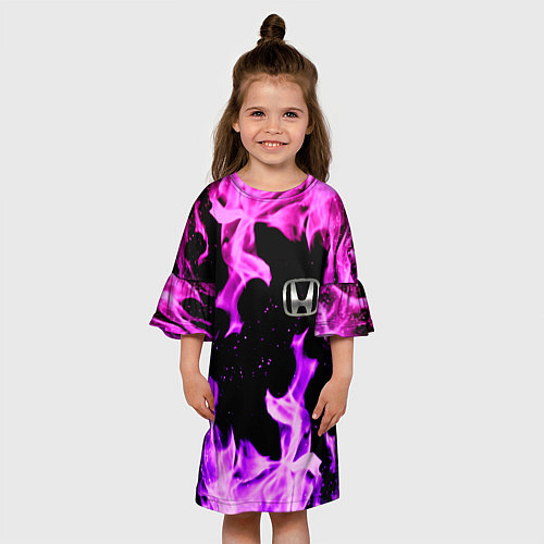 Детское платье Honda flame pink / 3D-принт – фото 3