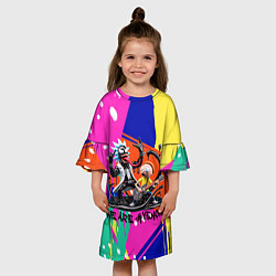 Платье клеш для девочки Rick-Venom and Morty - rock group, цвет: 3D-принт — фото 2
