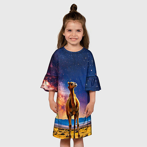 Детское платье Верблюд и звездное небо / 3D-принт – фото 3