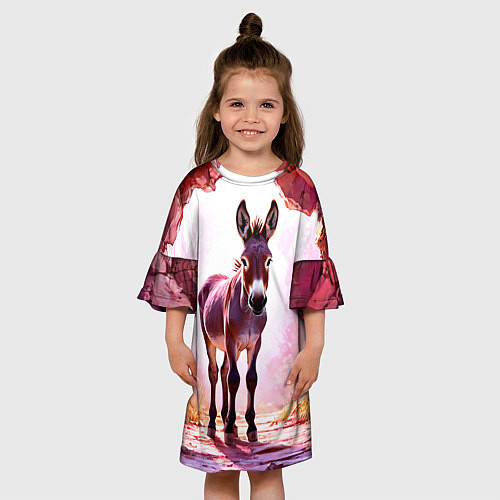 Детское платье Осел в розовом свете / 3D-принт – фото 3