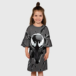 Платье клеш для девочки Морда Венома - ядовитая слизь, цвет: 3D-принт — фото 2