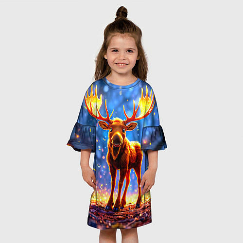 Детское платье Лосенок в лесу / 3D-принт – фото 3