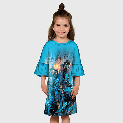 Детское платье Mortal Kombat - Sub-Zero / 3D-принт – фото 3