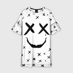 Платье клеш для девочки Смайл фейс, цвет: 3D-принт