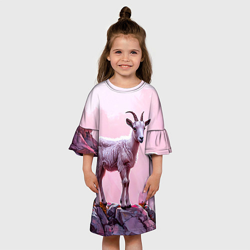 Детское платье Козлик в розовом свете / 3D-принт – фото 3