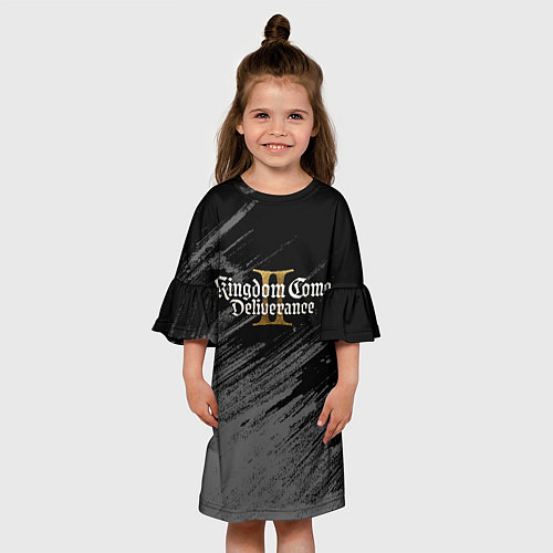 Детское платье Kingdom come 2 - монохромный / 3D-принт – фото 3