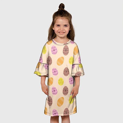 Детское платье Пасха цветные яйца / 3D-принт – фото 3