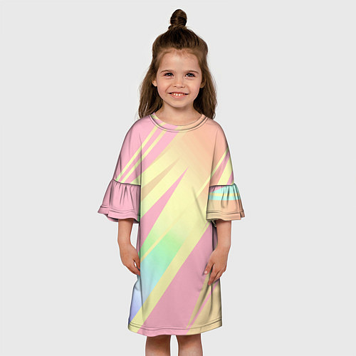Детское платье Нежный розовый абстрактный / 3D-принт – фото 3