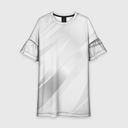 Платье клеш для девочки Светлый серый полосы с градиентом, цвет: 3D-принт