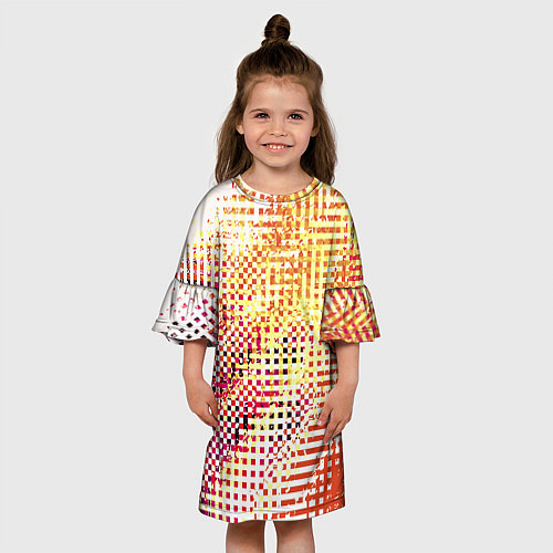 Детское платье Абстракция жёлтый с оранжевым / 3D-принт – фото 3