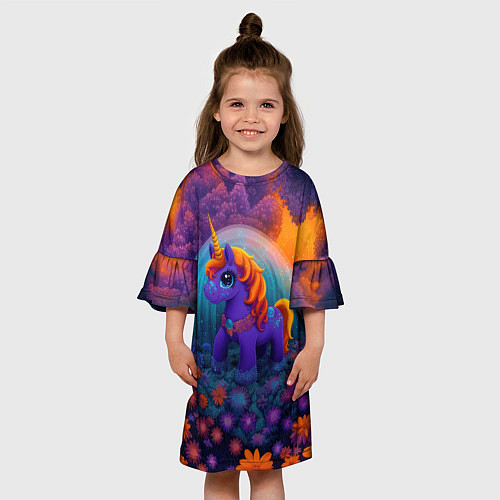 Детское платье Сказочный единорог / 3D-принт – фото 3