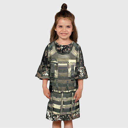 Детское платье Бронежилет армейский - камуфляж / 3D-принт – фото 3