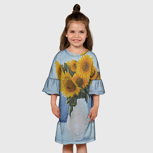 Детское платье Подсолнухи в вазе / 3D-принт – фото 3
