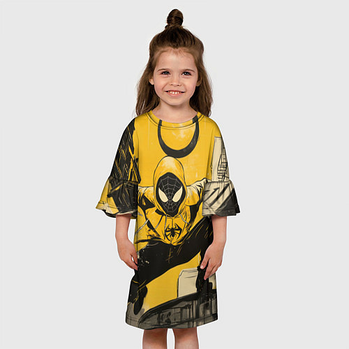 Детское платье Черный человек-паук / 3D-принт – фото 3