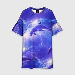 Детское платье Дельфины в волшебном море паттерн