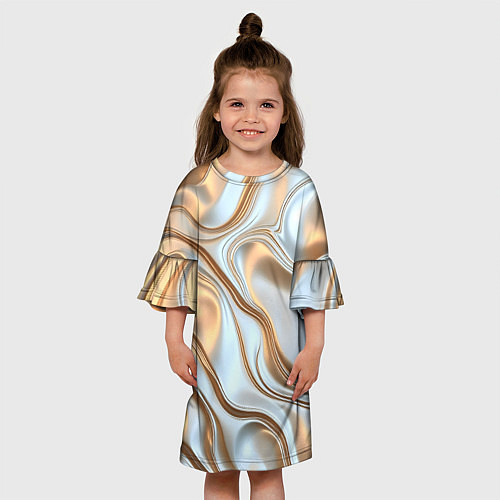 Детское платье Жидкое белое золото / 3D-принт – фото 3