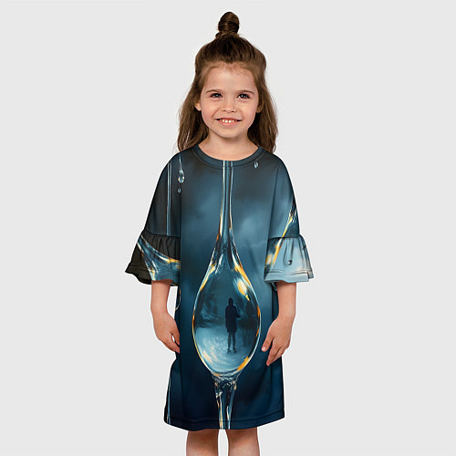 Детское платье Люди в каплях / 3D-принт – фото 3
