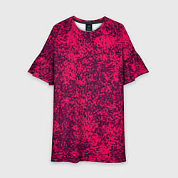 Платье клеш для девочки Насыщенный розовый текстура, цвет: 3D-принт