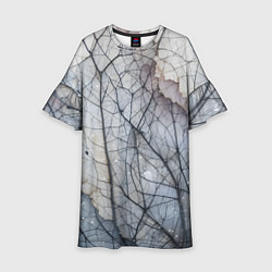 Платье клеш для девочки Прожилки листьев, цвет: 3D-принт