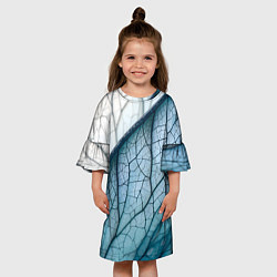 Платье клеш для девочки Листья с прожилками, цвет: 3D-принт — фото 2