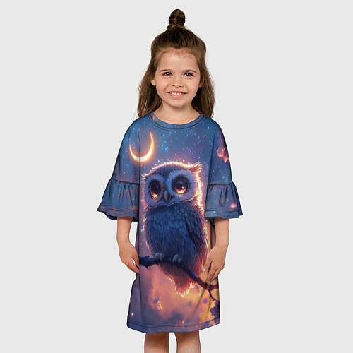 Детское платье Совушка и полумесяц / 3D-принт – фото 3