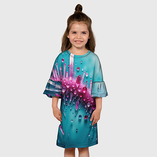 Детское платье Розовые кристаллы / 3D-принт – фото 3
