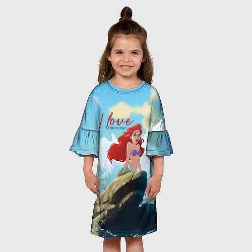 Детское платье Ariel I love the ocean - русалка - beautiful big p / 3D-принт – фото 3