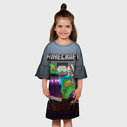 Платье клеш для девочки End and peace - Minecraft, цвет: 3D-принт — фото 2