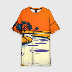 Детское платье Арт с фантастическим пейзажем