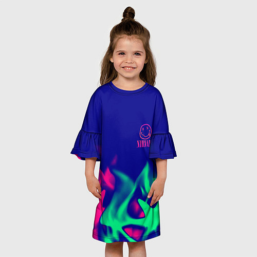 Детское платье Nirvana fire neon / 3D-принт – фото 3