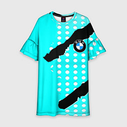 Платье клеш для девочки BMW sport краски, цвет: 3D-принт