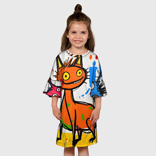 Детское платье Смешные зверята / 3D-принт – фото 3